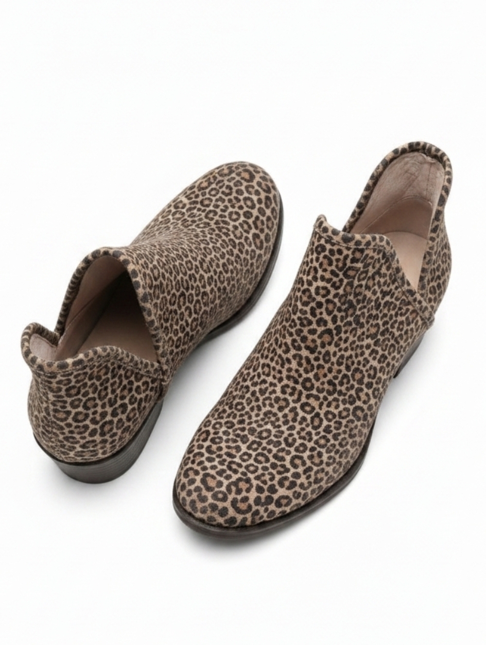 LUCKY BRAND | BALEY LEATHER LEOPARD V-CUT BOOTIES